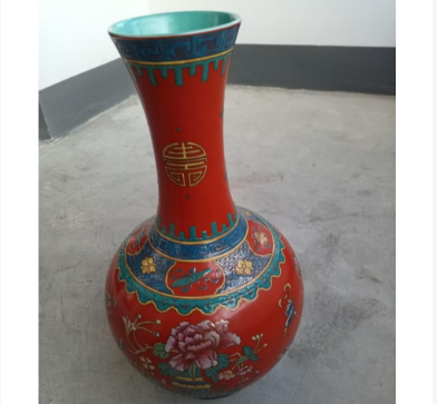 乾隆御制红地珐琅彩描金花卉天球瓶-名昇艺术臻藏